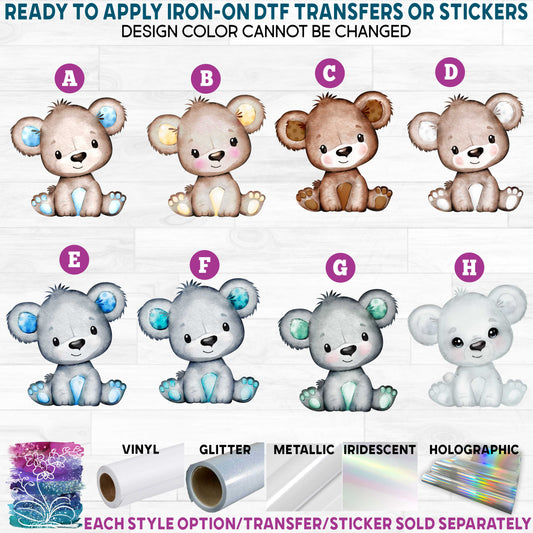 (s322) Cute Teddy Bears Printed Heat Transfer or Sticker