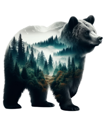 (s324-2-J) Double Exposure Bear