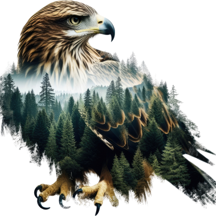(s324-2-M) Double Exposure Eagle