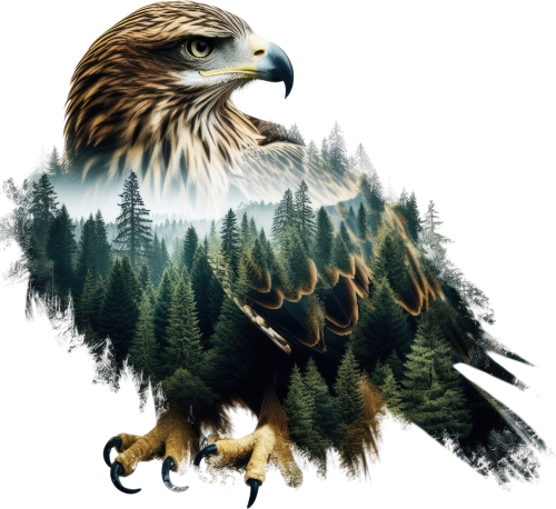 (s324-2-M) Double Exposure Eagle
