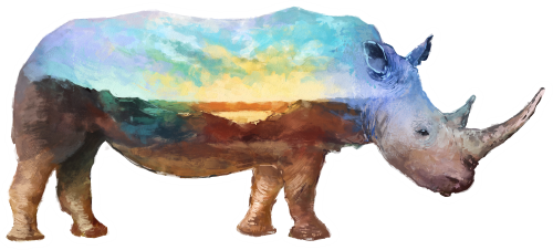 (s324-1-F) Rhino Double Exposure