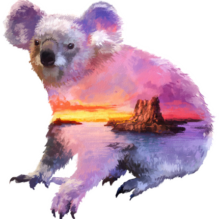 (s324-1-H)  Koala Double Exposure