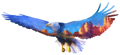(s324-1-J) Eagle  Double Exposure
