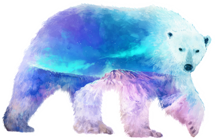 (324-01-K) Polar Bear Double Exposure
