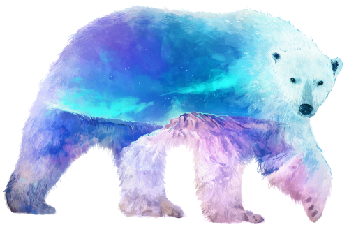 (s324-1-K) Polar Bear Double Exposure