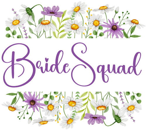 (325-2-3H) Bridal Wedding Party Watercolor Daisy Border Custom Text