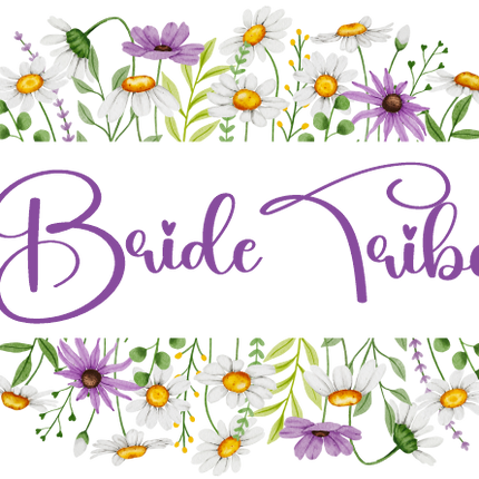 (325-2-3H) Bridal Wedding Party Watercolor Daisy Border Custom Text