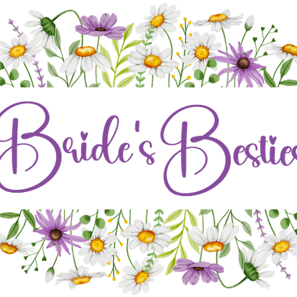 (325-2-3H) Bridal Wedding Party Watercolor Daisy Border Custom Text