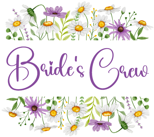 (325-2-3H) Bridal Wedding Party Watercolor Daisy Border Custom Text