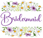 (325-2-3H) Bridal Wedding Party Watercolor Daisy Border Custom Text