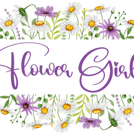 (325-2-3H) Bridal Wedding Party Watercolor Daisy Border Custom Text