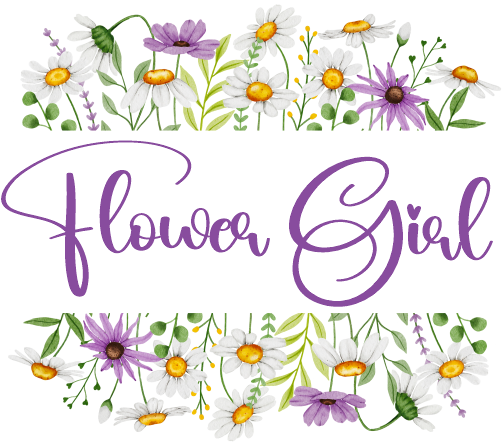 (325-2-3H) Bridal Wedding Party Watercolor Daisy Border Custom Text