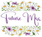 (325-2-3H) Bridal Wedding Party Watercolor Daisy Border Custom Text
