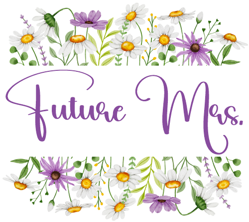 (325-2-3H) Bridal Wedding Party Watercolor Daisy Border Custom Text