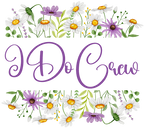 (325-2-3H) Bridal Wedding Party Watercolor Daisy Border Custom Text