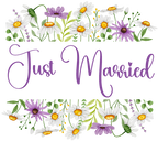 (325-2-3H) Bridal Wedding Party Watercolor Daisy Border Custom Text