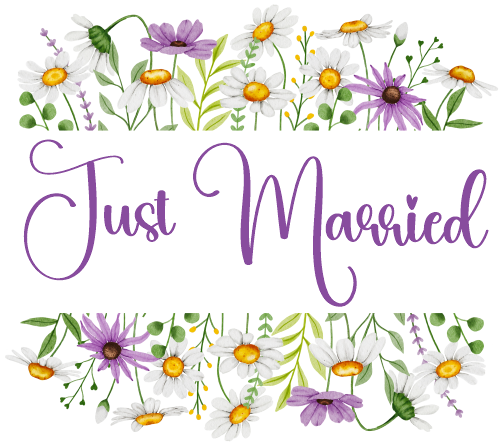 (325-2-3H) Bridal Wedding Party Watercolor Daisy Border Custom Text