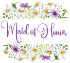 (325-2-3H) Bridal Wedding Party Watercolor Daisy Border Custom Text