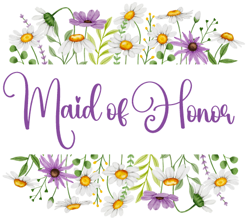 (325-2-3H) Bridal Wedding Party Watercolor Daisy Border Custom Text