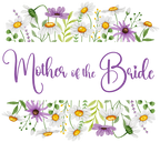 (325-2-3H) Bridal Wedding Party Watercolor Daisy Border Custom Text