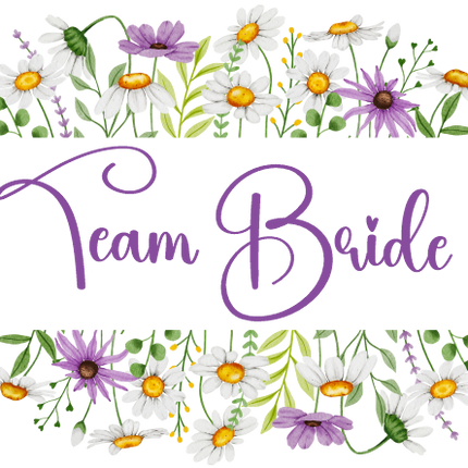 (325-2-3H) Bridal Wedding Party Watercolor Daisy Border Custom Text
