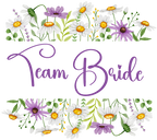 (325-2-3H) Bridal Wedding Party Watercolor Daisy Border Custom Text