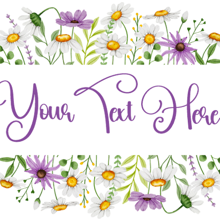 (325-2-3H) Bridal Wedding Party Watercolor Daisy Border Custom Text