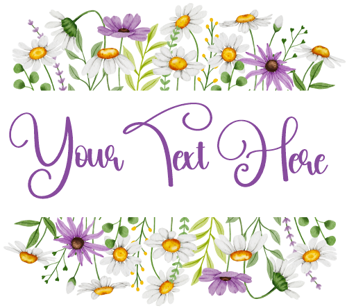 (325-2-3H) Watercolor Daisy Border Family Custom Text