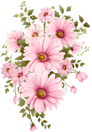 (325-02) Pink Daisy Flowers