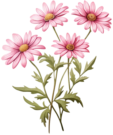 (325-02) Pink Daisy Flowers