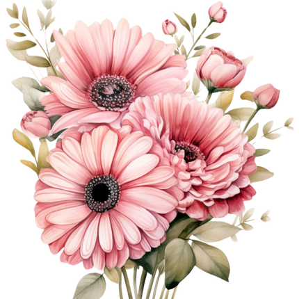 (325-02) Pink Daisy Bouquet