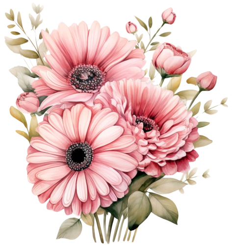 (325-02) Pink Daisy Bouquet