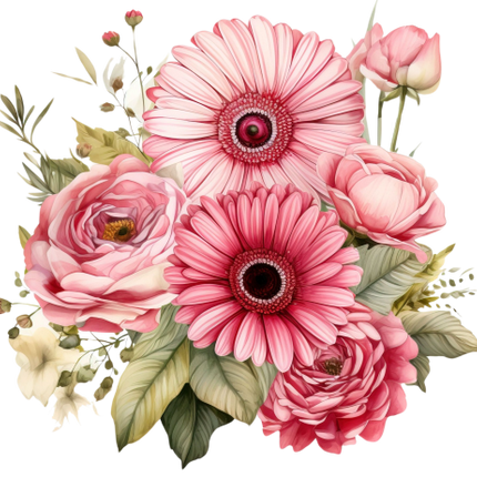 (325-02) Pink Daisy Bouquet