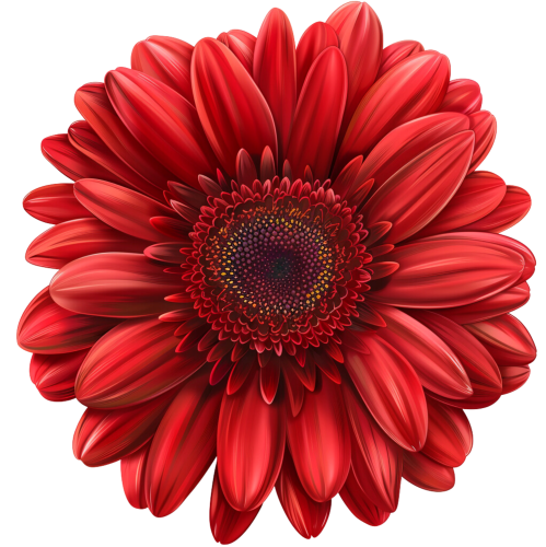 (325-02) Red Daisy Flower