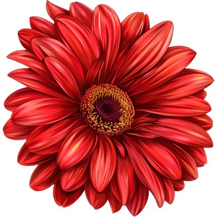 (325-02) Red Daisy Flower