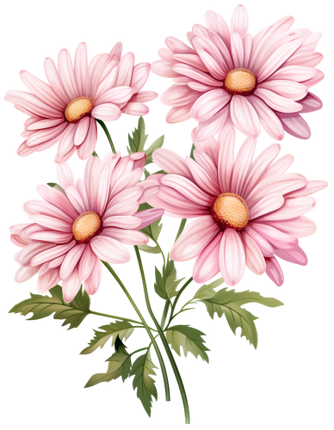 (325-02) Pink Daisy Flowers