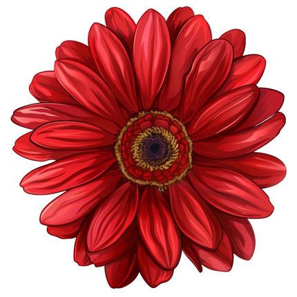 (325-02) Red Daisy Flower