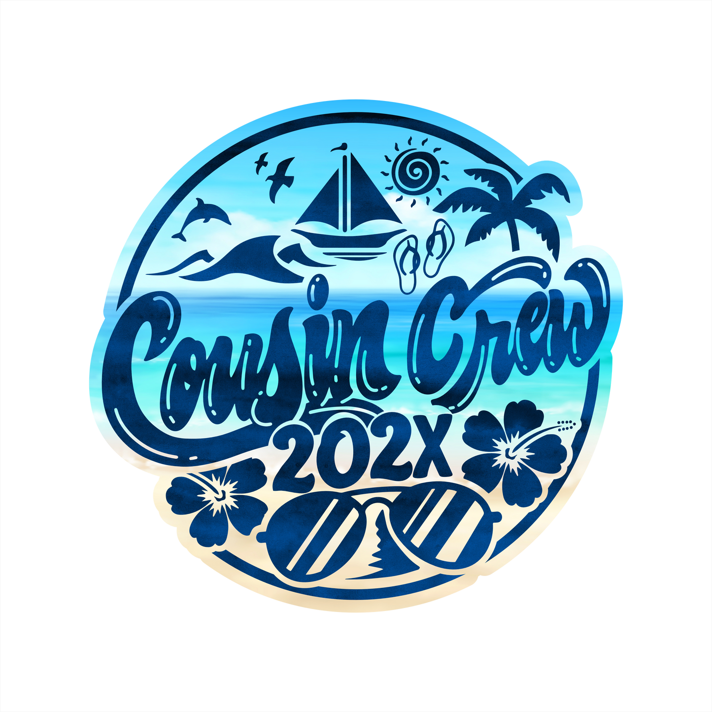 (s329-F-P6210) Cousin Crew Beach Tropical Vacation 2025