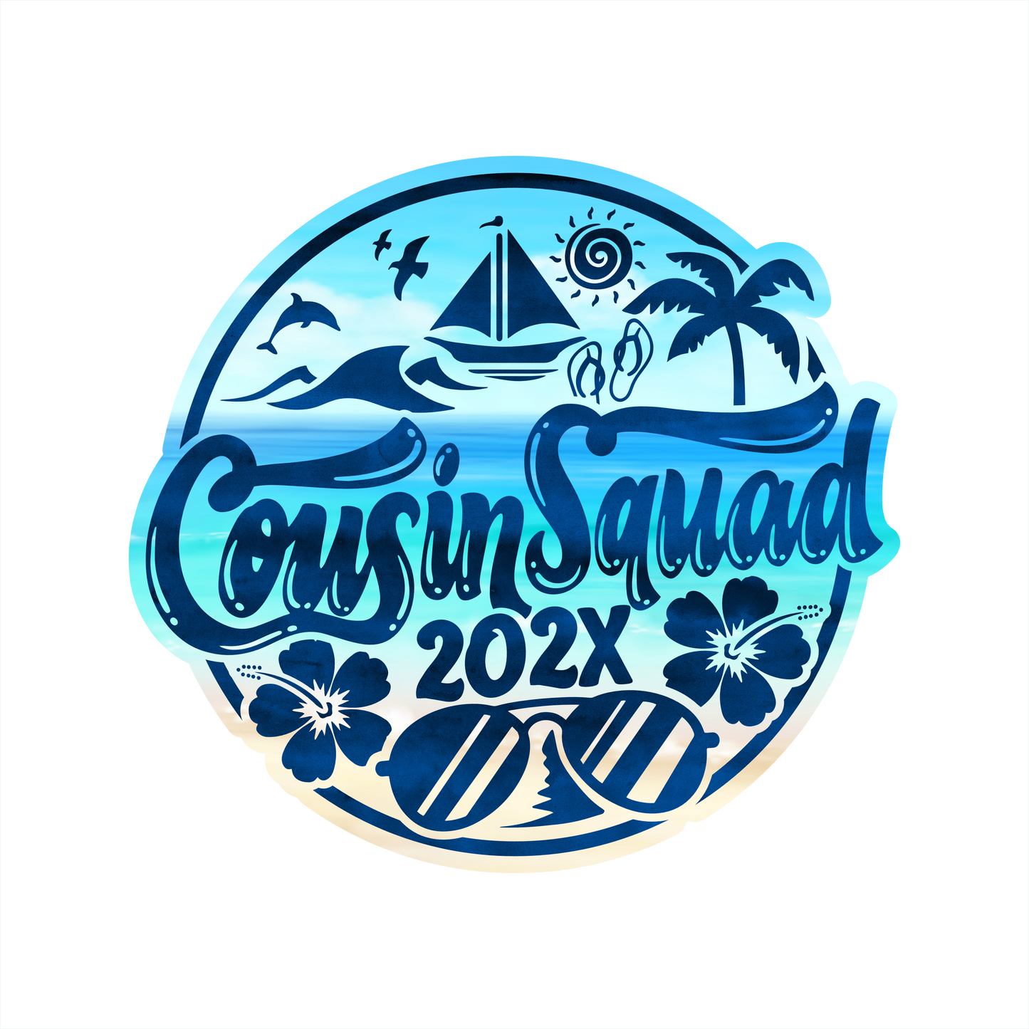 (s329-G-P6210) Cousin Squad Beach Tropical Vacation2025