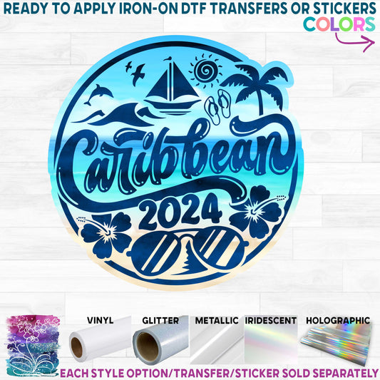 (s329-N4-P6210) Caribbean 2024 Printed Heat Transfer or Sticker