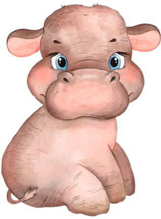 (s330-1-D) Baby Hippo Sitting