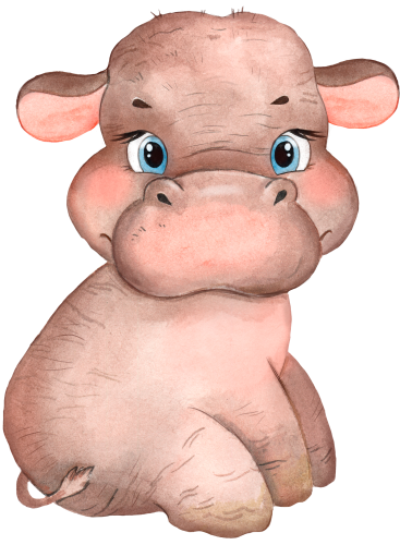 (s330-1-D) Baby Hippo Sitting