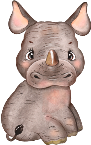 (s330-1-G) Baby Rhino Sitting