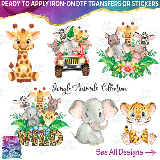 (s330) Watercolor Illustrated Safari Animal Collection 38 Style Options