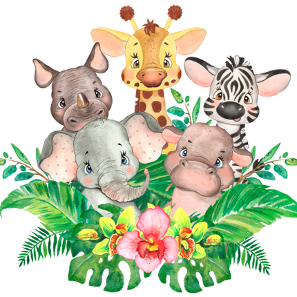 (s330-3-A) Safari Animals Group Flowers