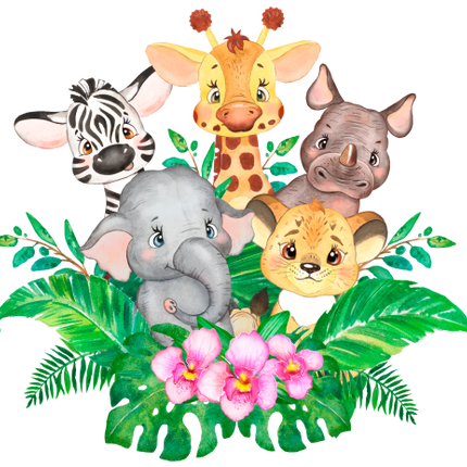 (s330-3-B) Safari Animals Group Flowers
