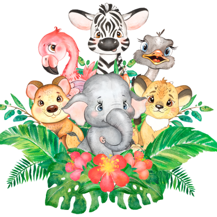 (s330-3-C) Safari Animals Group Flowers