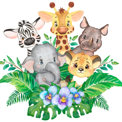 (s330-3-D) Safari Animals Group Flowers