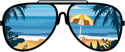 (332-02-A) Tropical Beach Reflection Sunglasses