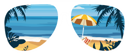 (332-02-A) Tropical Beach Reflection Sunglasses